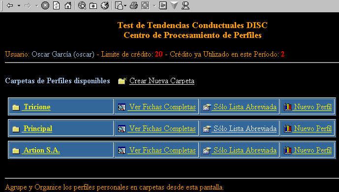 Listado de Carpetas